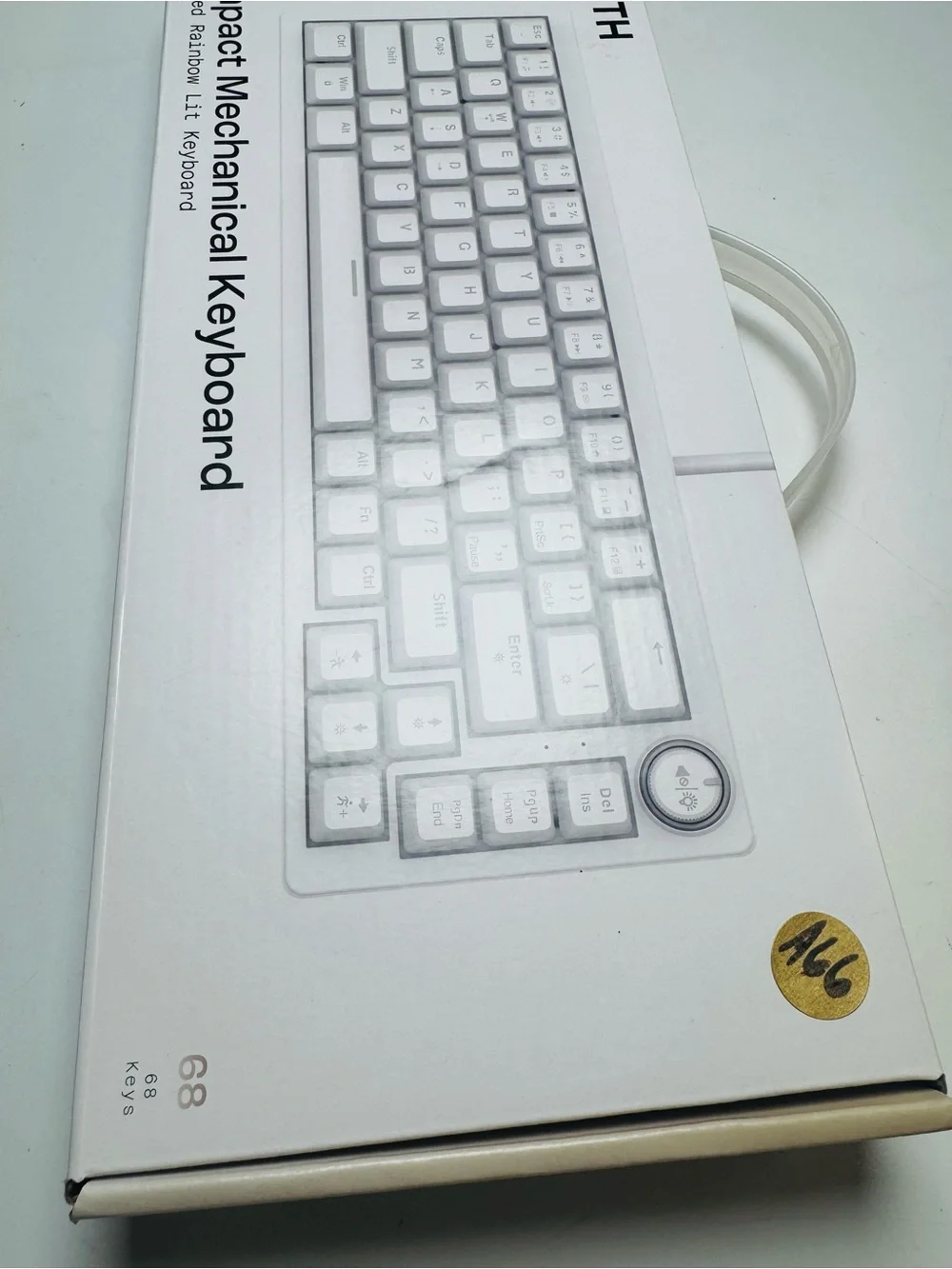 NORTH 65% Compact Mechanical Keyboard 68-Key Wired Rainbow Lit White